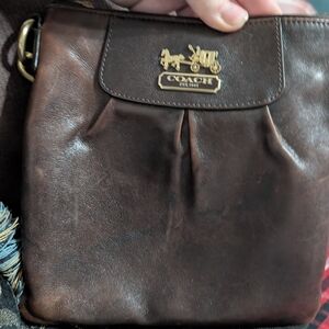 Coach Dark Brown Leather Messenger Bag